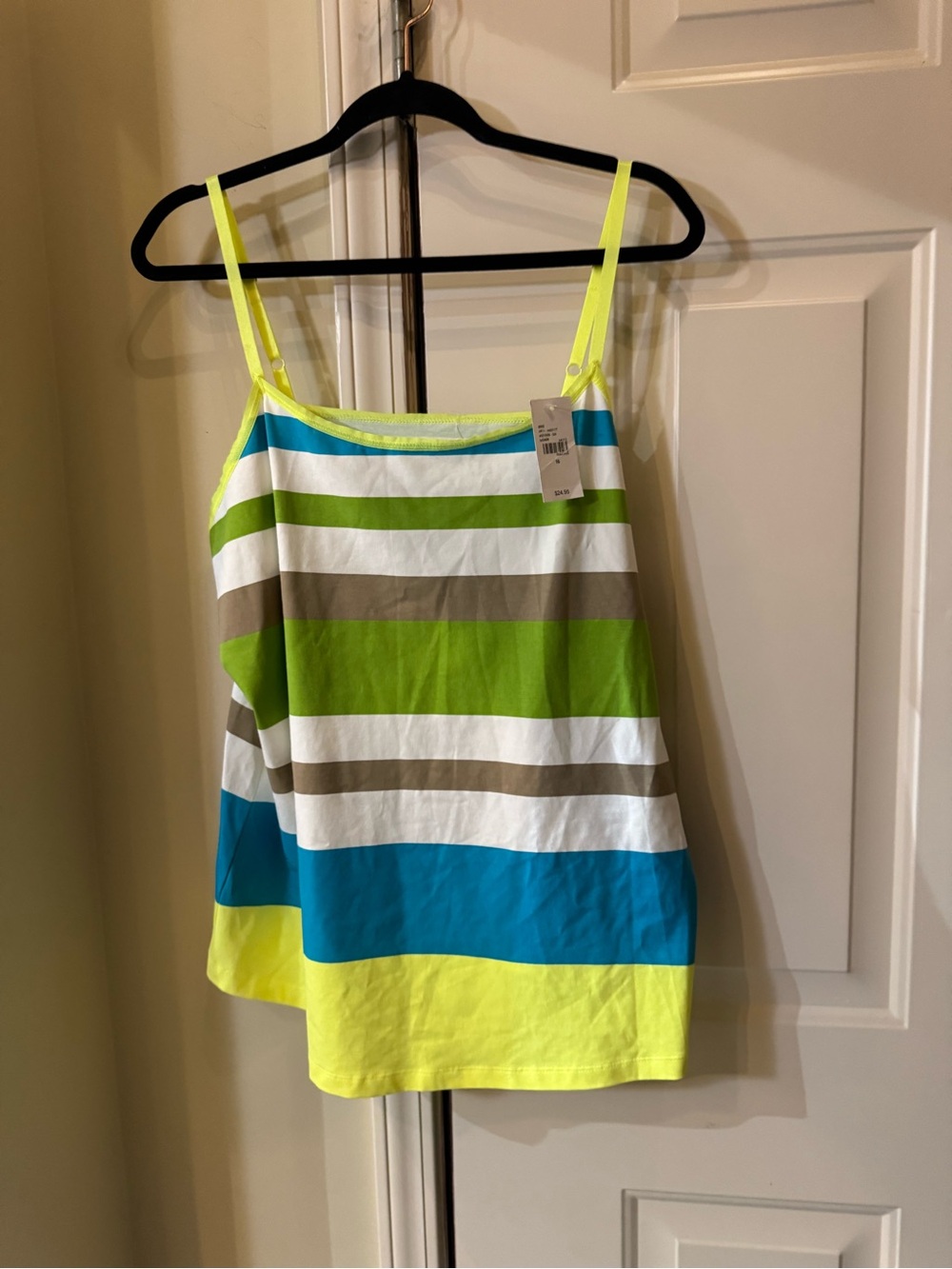 Layne Bryant Pretty‎ & Perfect  Striped Neon & Blue Tank Top size 16 NWT